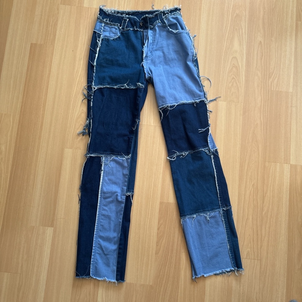 Patchwork Denim Jeans - image 1